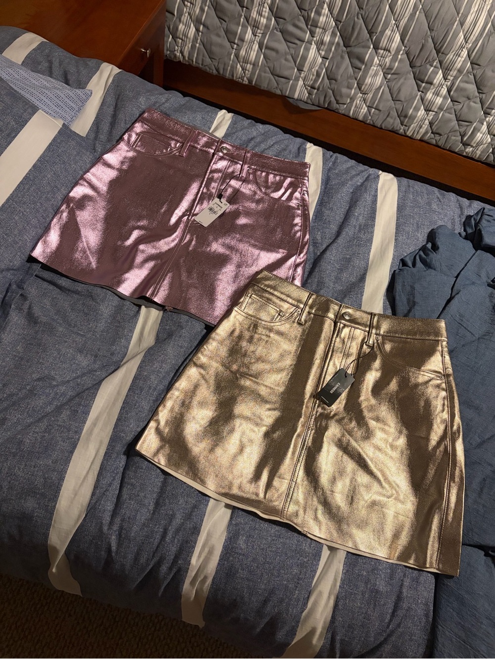 Express High-Waisted Metallic Mini Skirts NWT